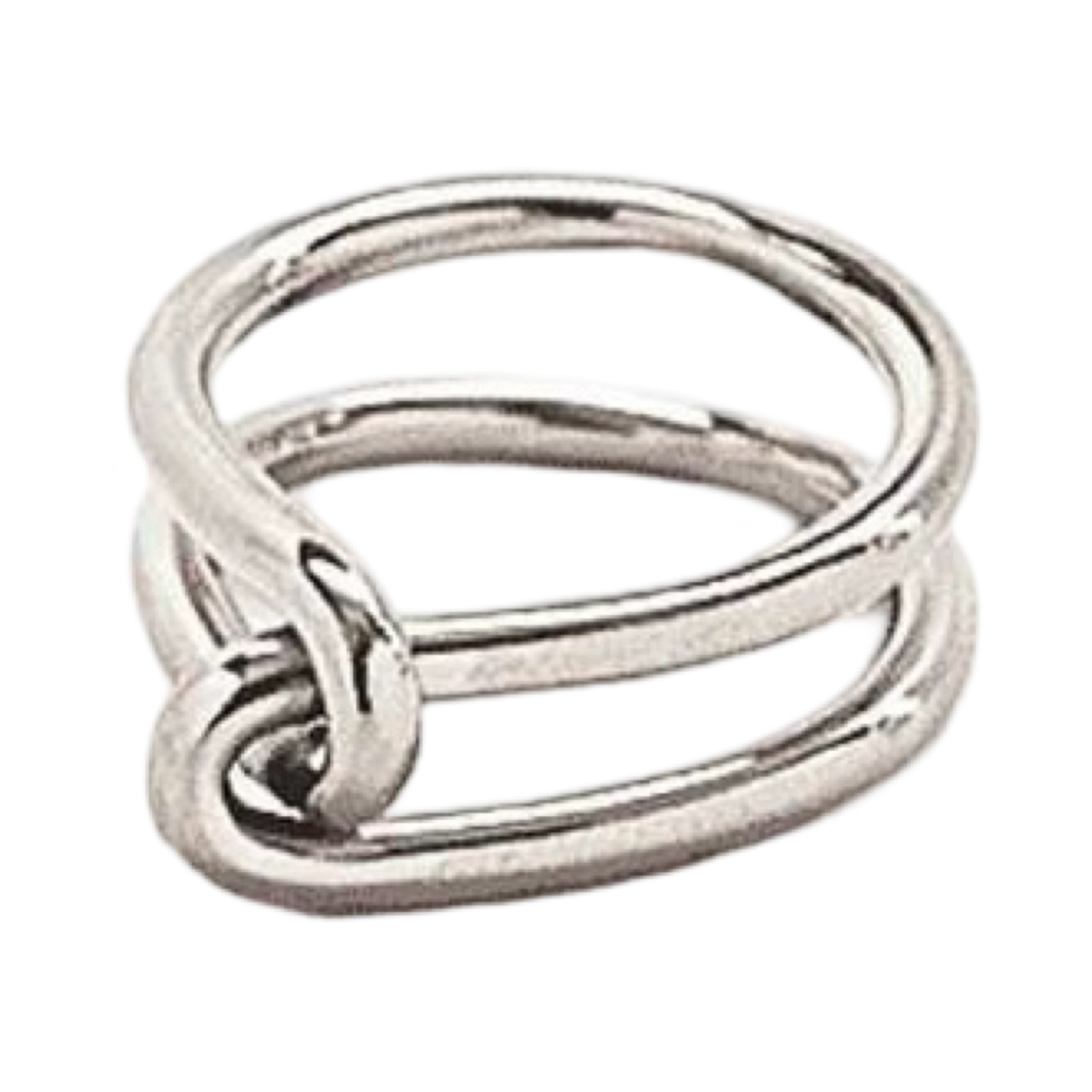 Gld/Slvr Pltd/Stainless Steel Dbl Knot Rg