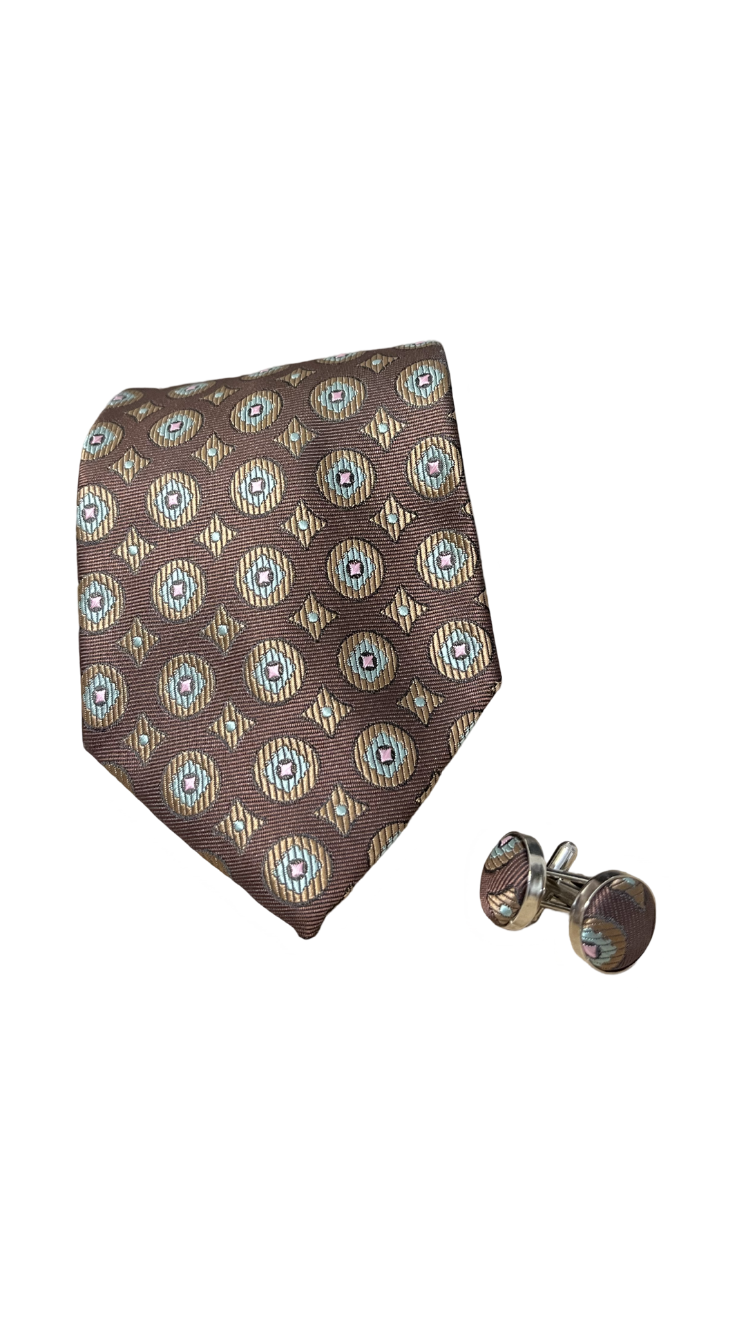 100% Silk MLT Tie & Cufflinks