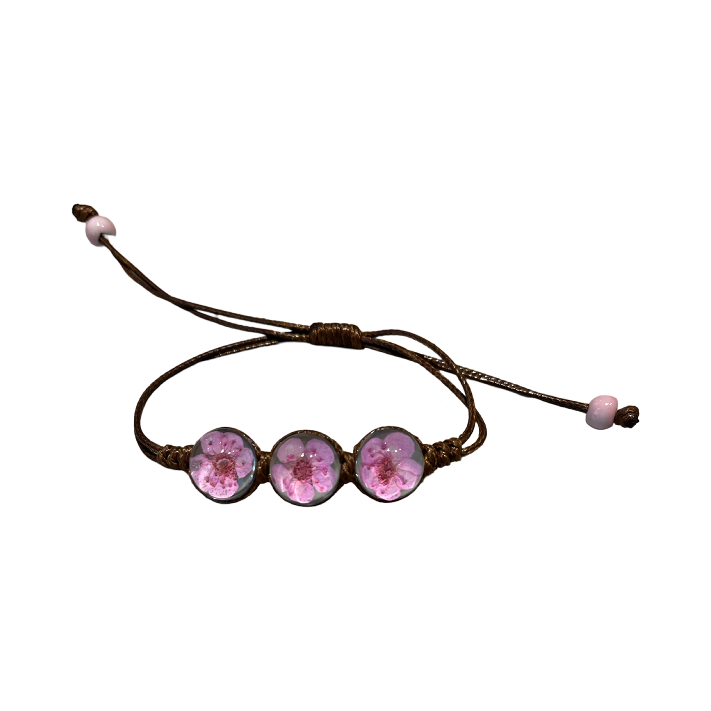Handmade dry pressed cherry blossom flwr brc
