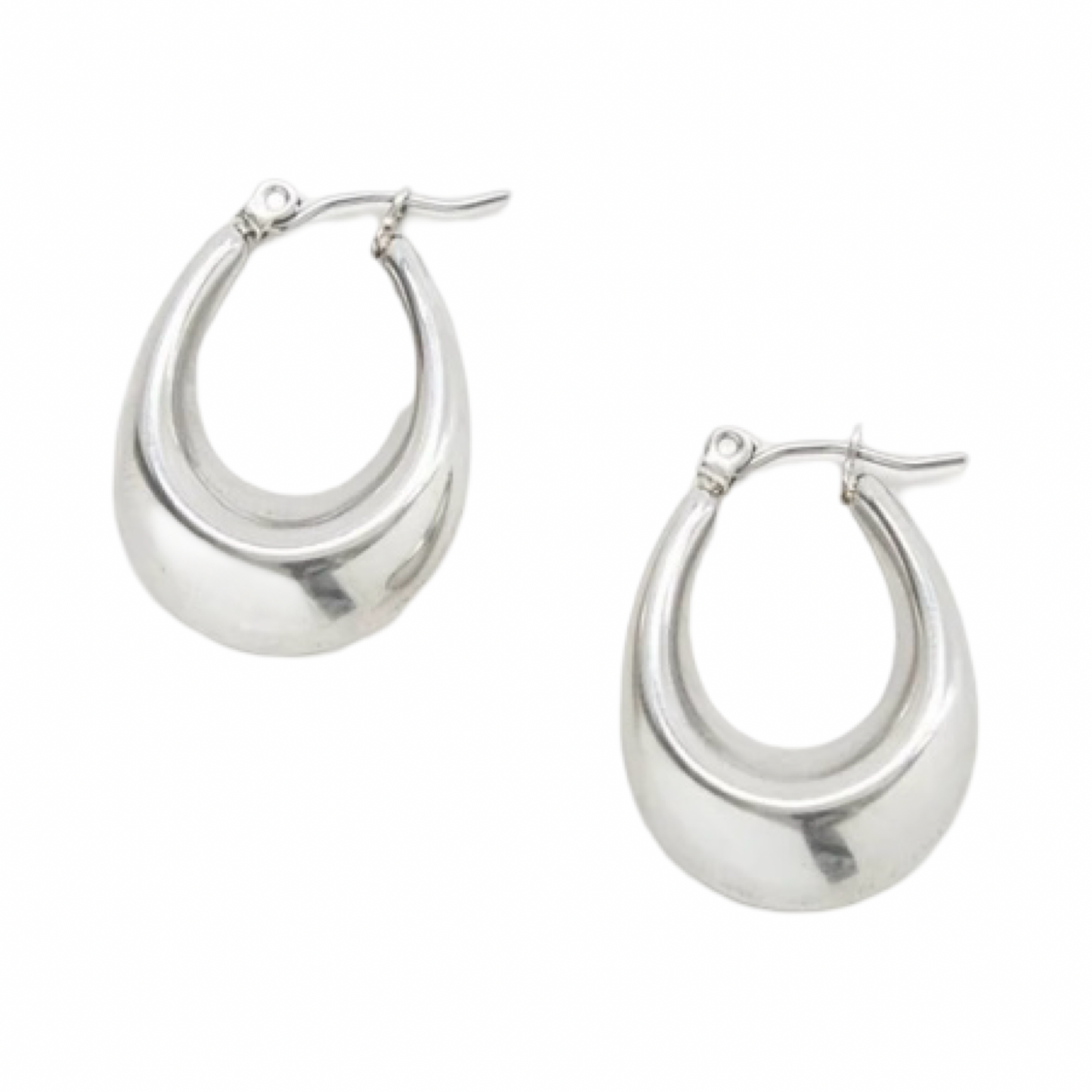 Gld Plt/Stainless Steel 25x15mm Oval Hoop