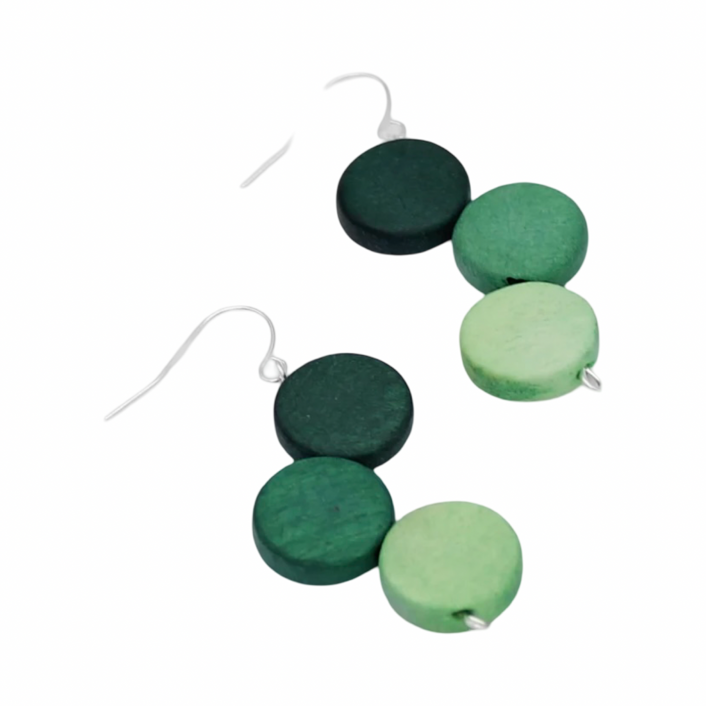 Multi dot wood dangle Earrings assorted
