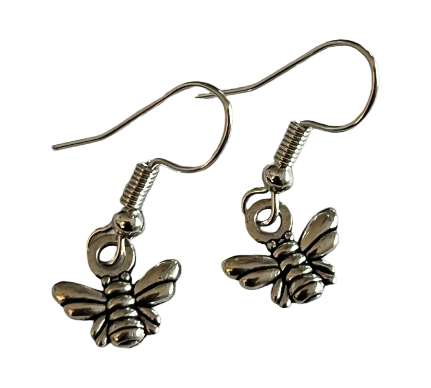 Handmade Small Bee Dangle Earrings – Made by the Owner