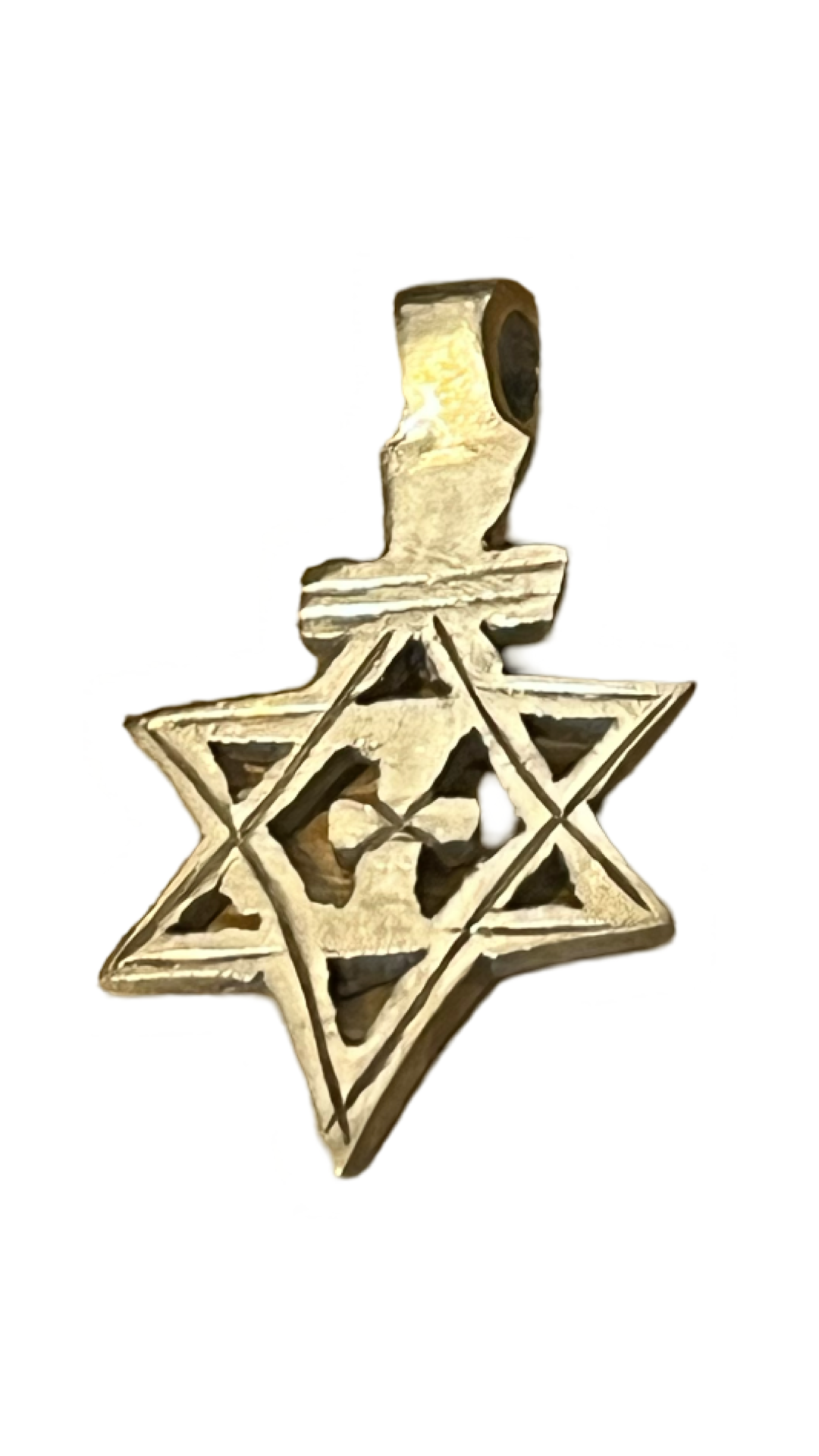 Small Hand-made Brass Ethiopian Cross Pnd Astd