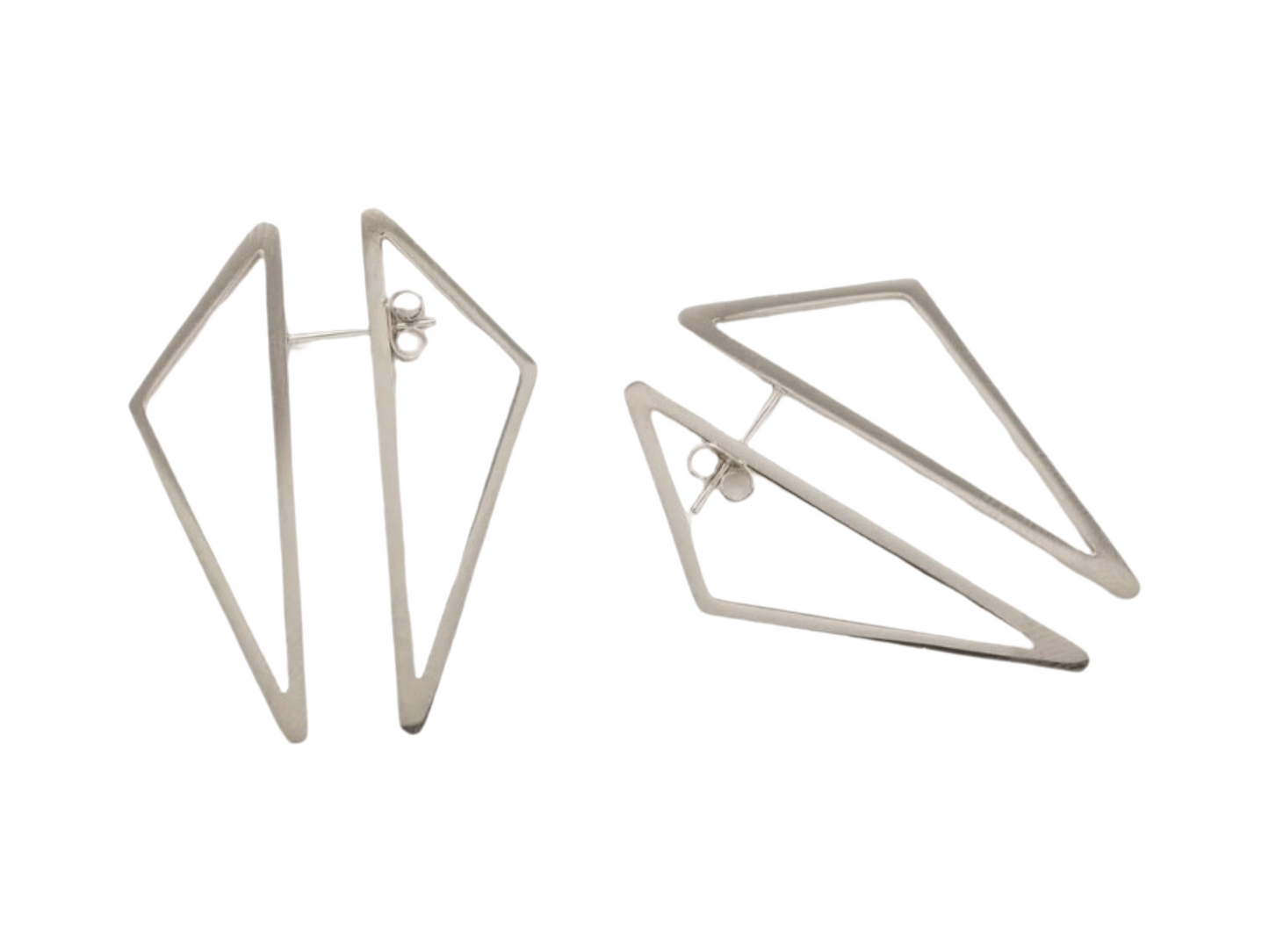 Slvr Pltd Dbl Sided Triangle Ear