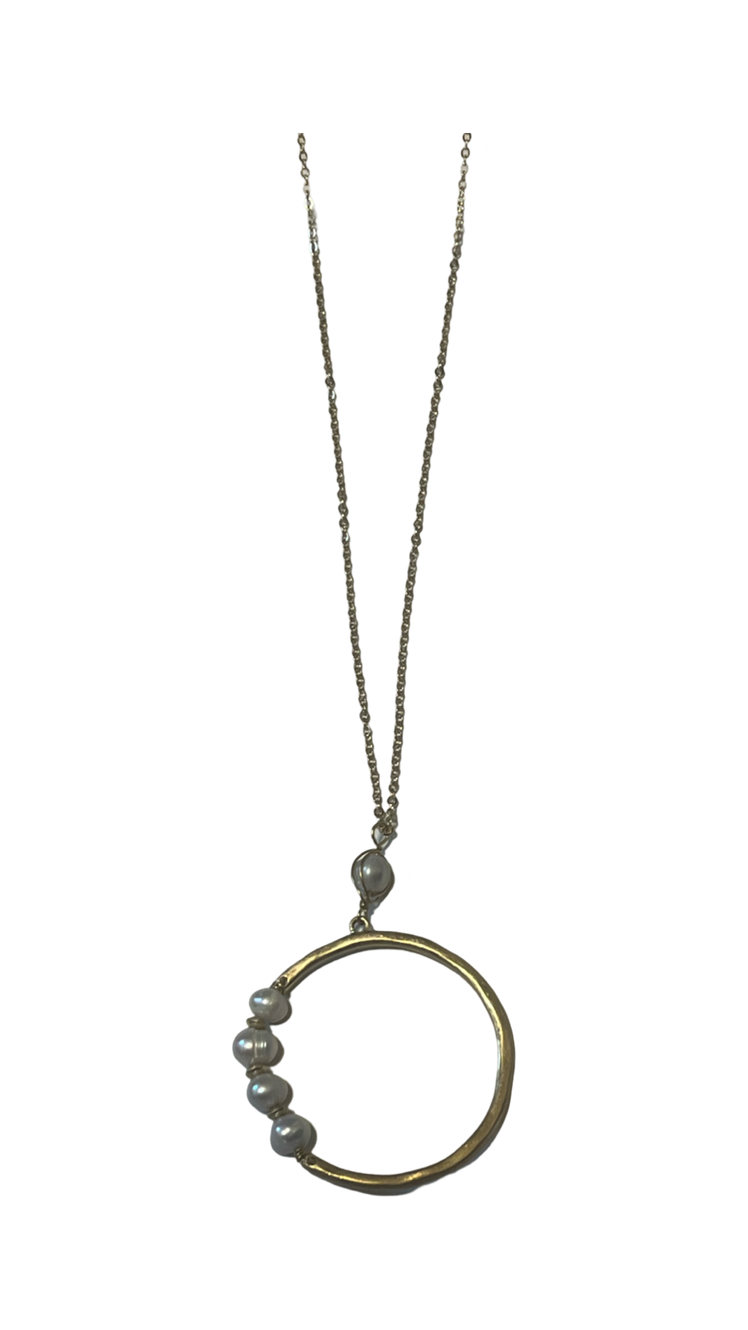 30"+ext Brass Necklaces W/Stone Astd