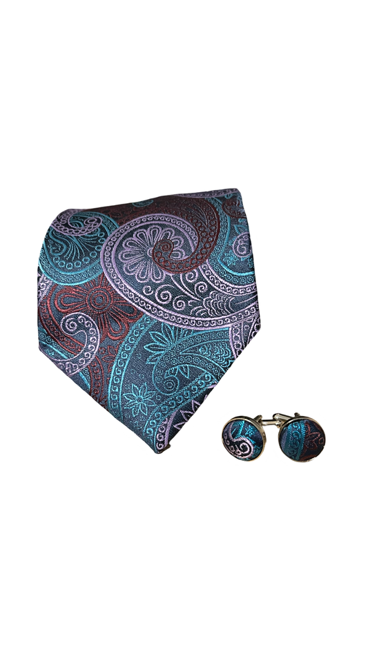 100% Classic Silk Tie & Cufflinks