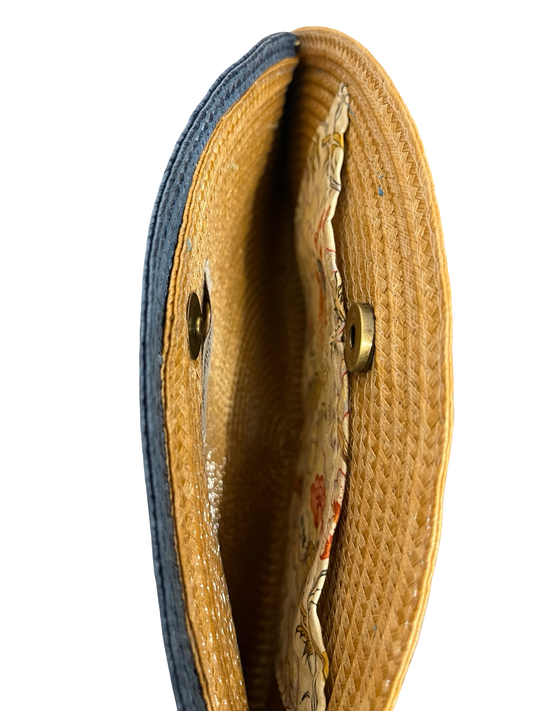 Button Half-Moon Wristlet Clutch