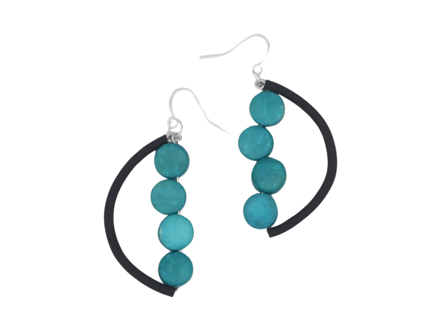 Multi dot wood dangle Earrings assorted
