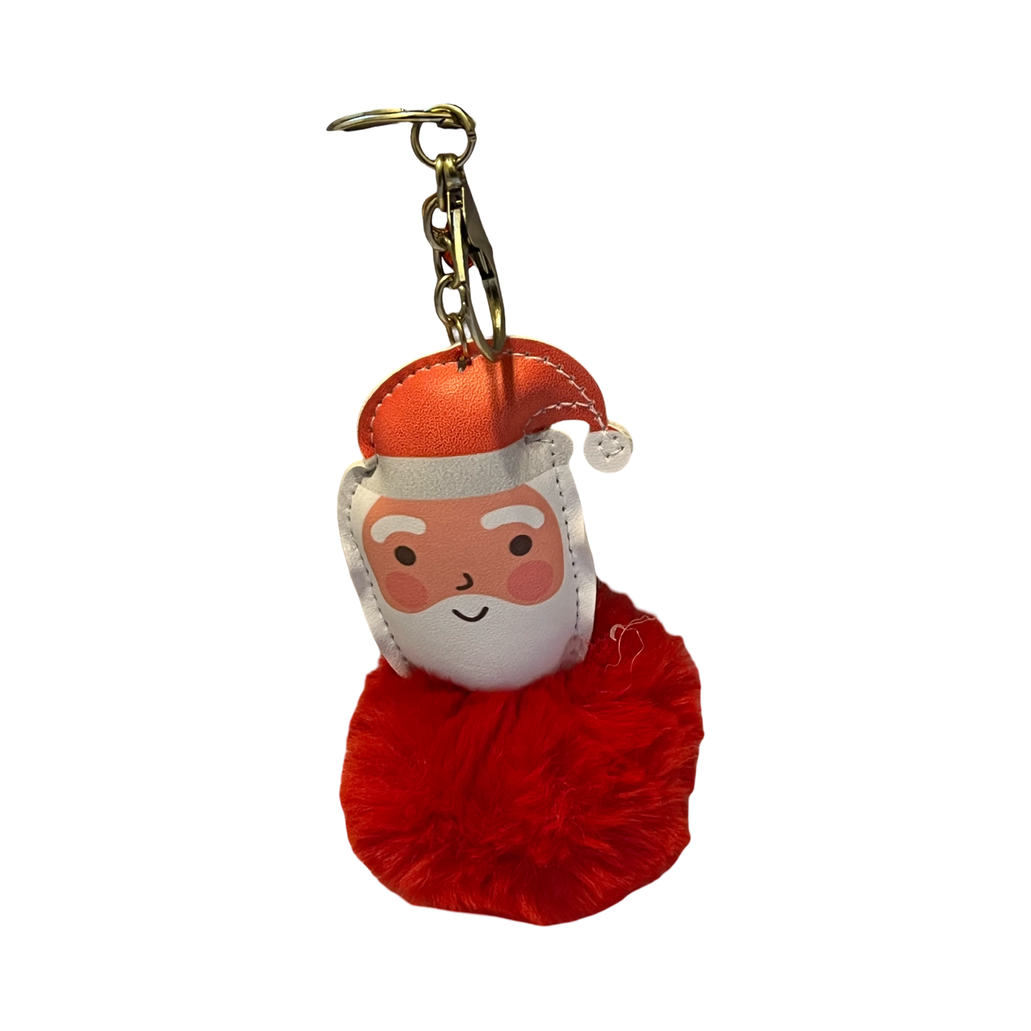 Faux Rabbit Fur Santa Keychain