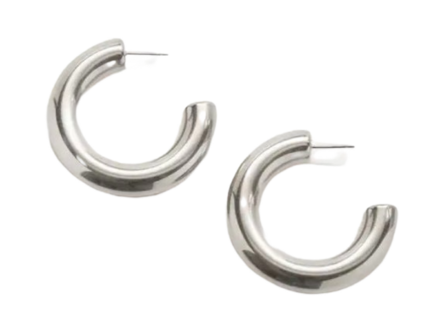 Silver/Stainless Steel chunky Hoops