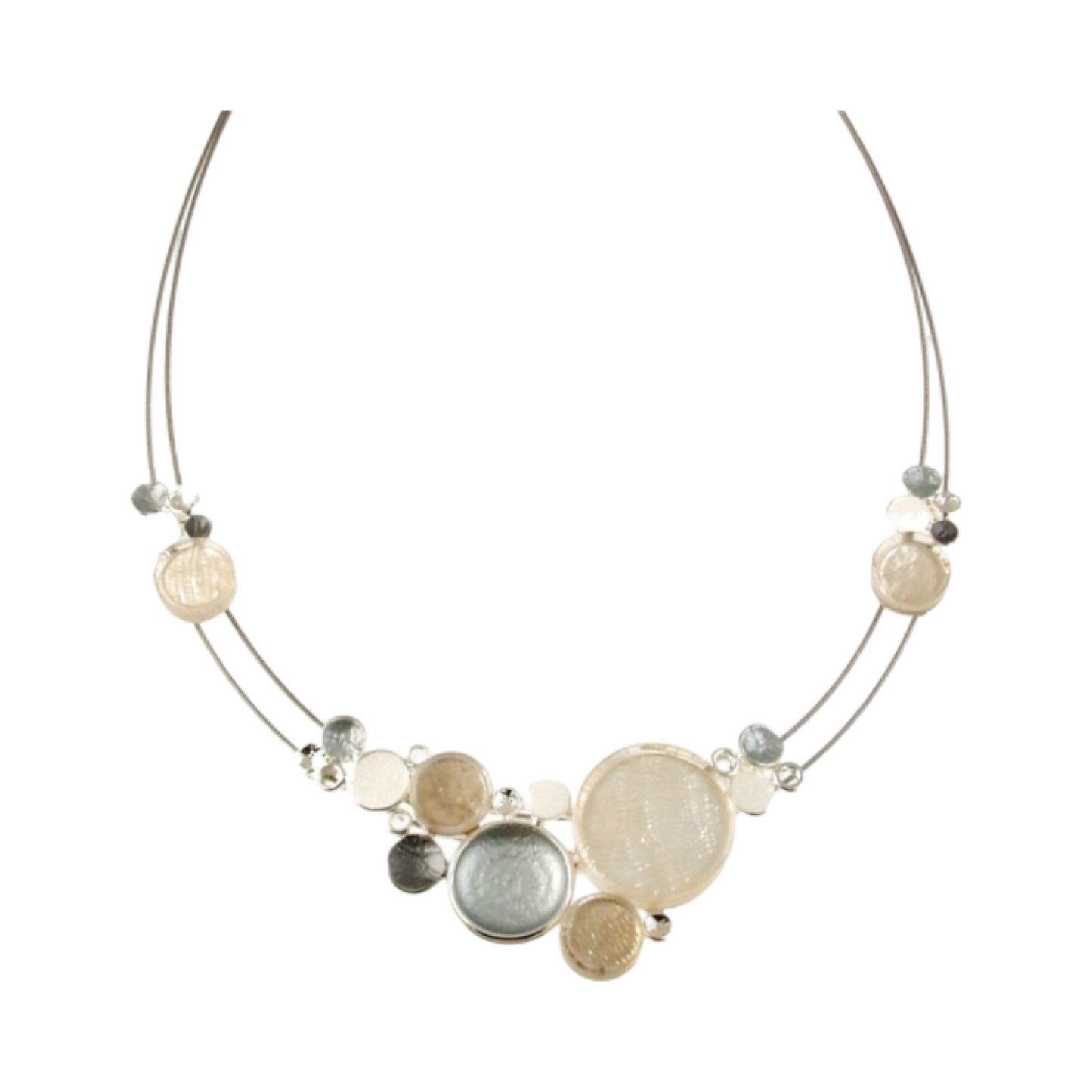 18" wire multi dot Necklace Astd