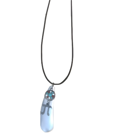 Miniature Silver-Plated Knife Pendants with Brown Cord