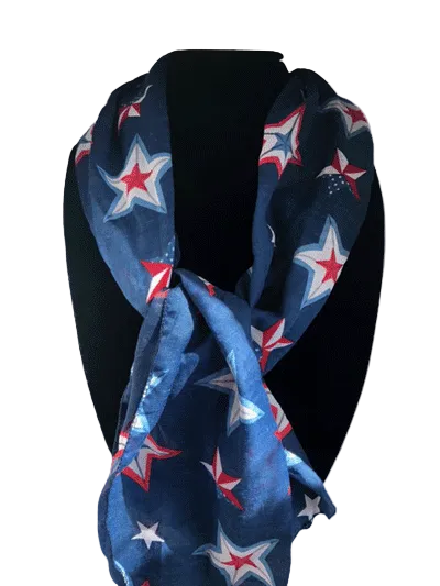 Long Lightweight Patriotic Scarf
