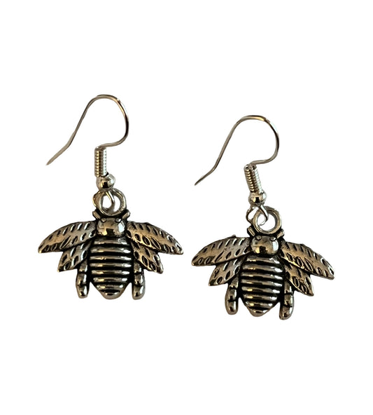 Handmade Large Bee Dangle Earrings -Made by the owner