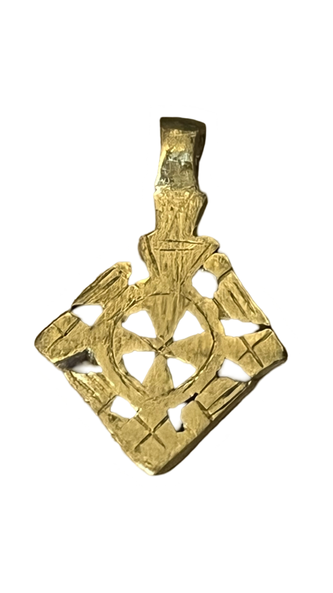 Small Hand-made Brass Ethiopian Cross Pnd Astd