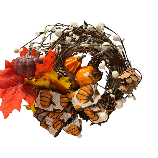 Small Fall Pumpkin Wreath