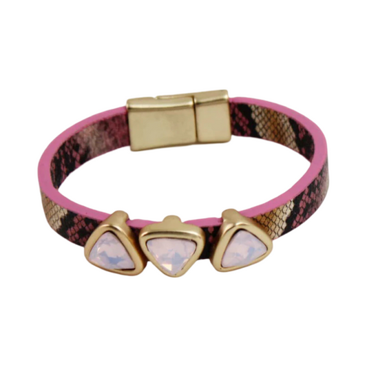 Multi Row Leather Bracelet Astd