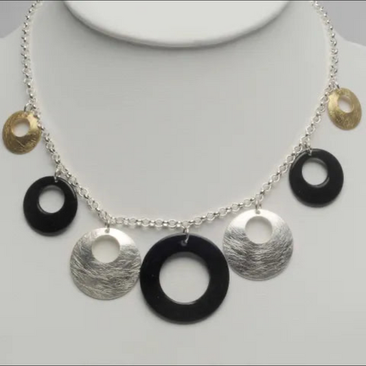 15-18” Multi Dangle Circle Necklace