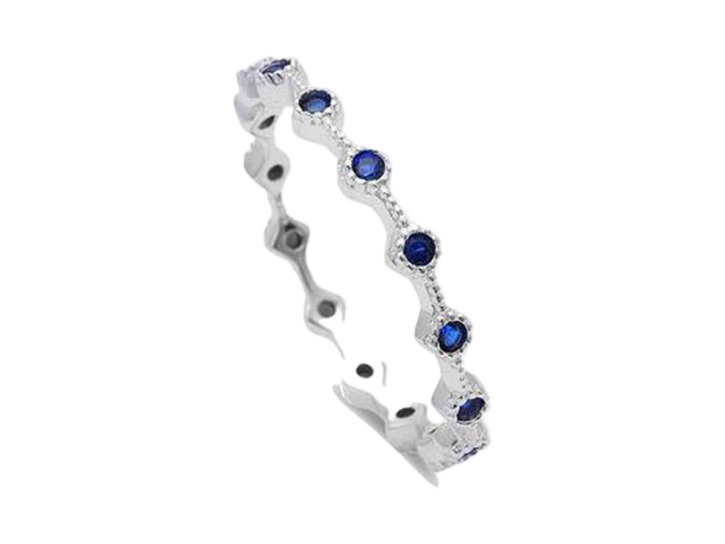 SS W/CZ STONE ETERNITY BAND RING ASTD