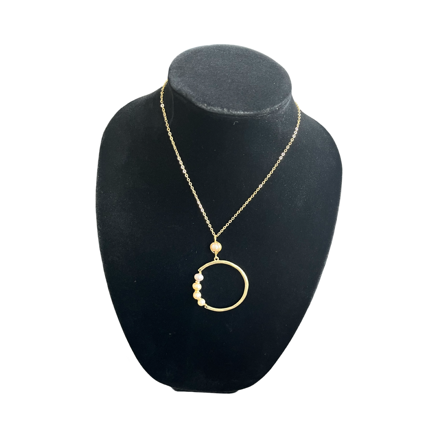 30"+ext Brass Necklaces W/Stone Astd