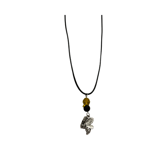 Handmade Bead Charm Lava Bee Necklace