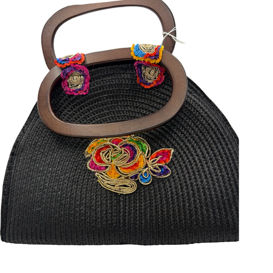 Floral Embroidered -Handle Handbag