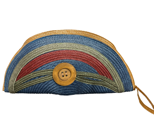 Button Half-Moon Wristlet Clutch