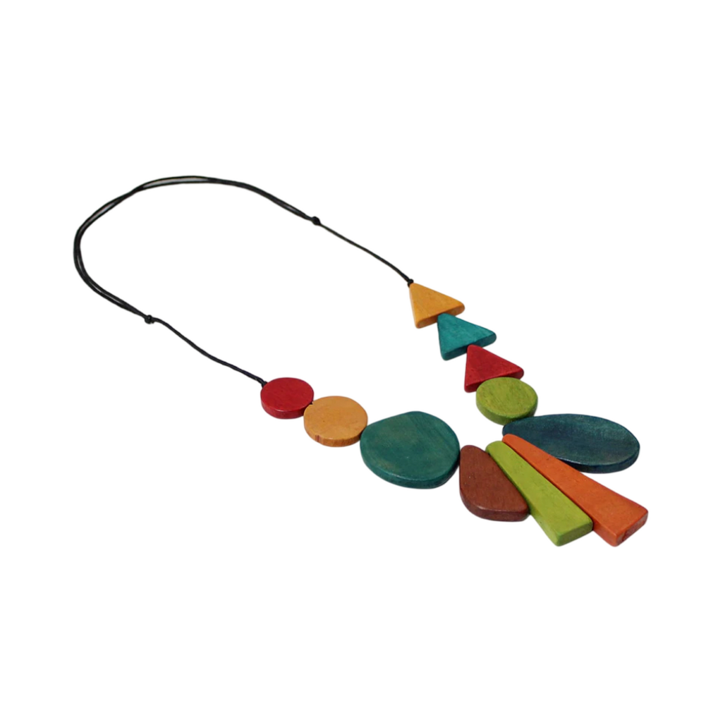 Multi Colored Wood Necklace Astd