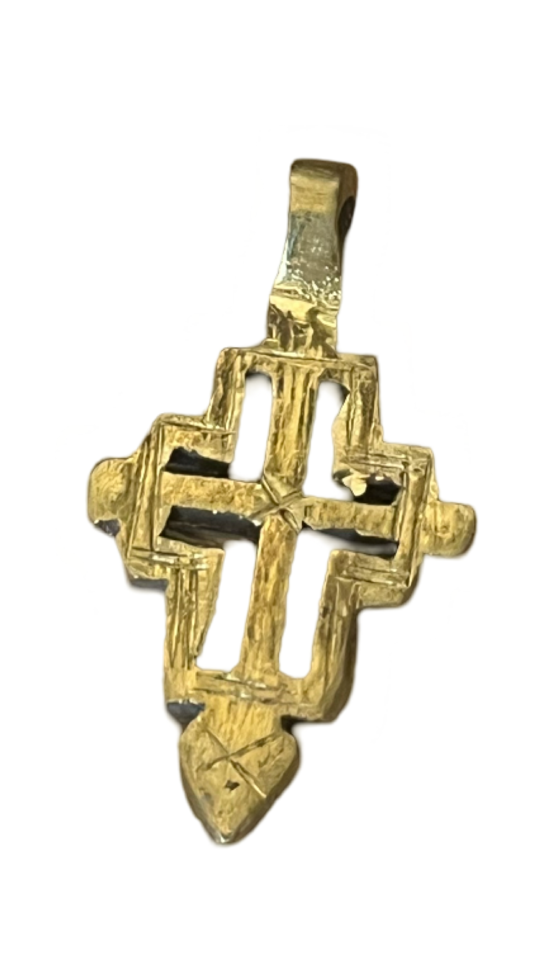 Small Hand-made Brass Ethiopian Cross Pnd Astd