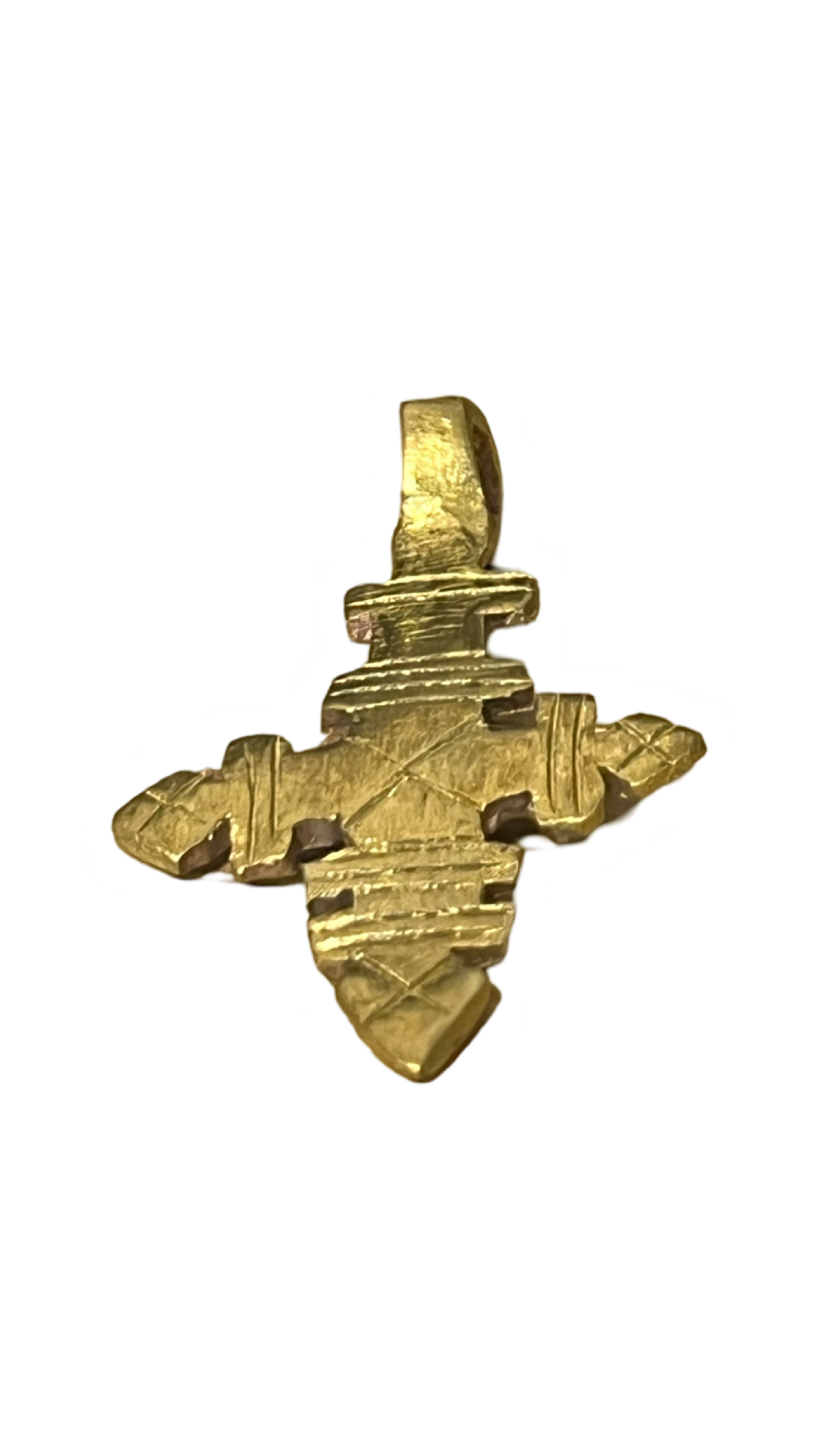 Small Hand-made Brass Ethiopian Cross Pnd Astd