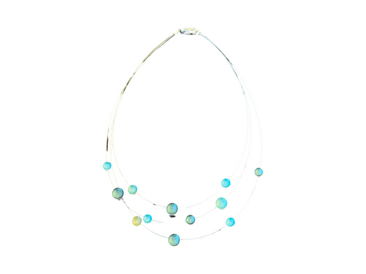 18" wire multi dot Necklace Astd