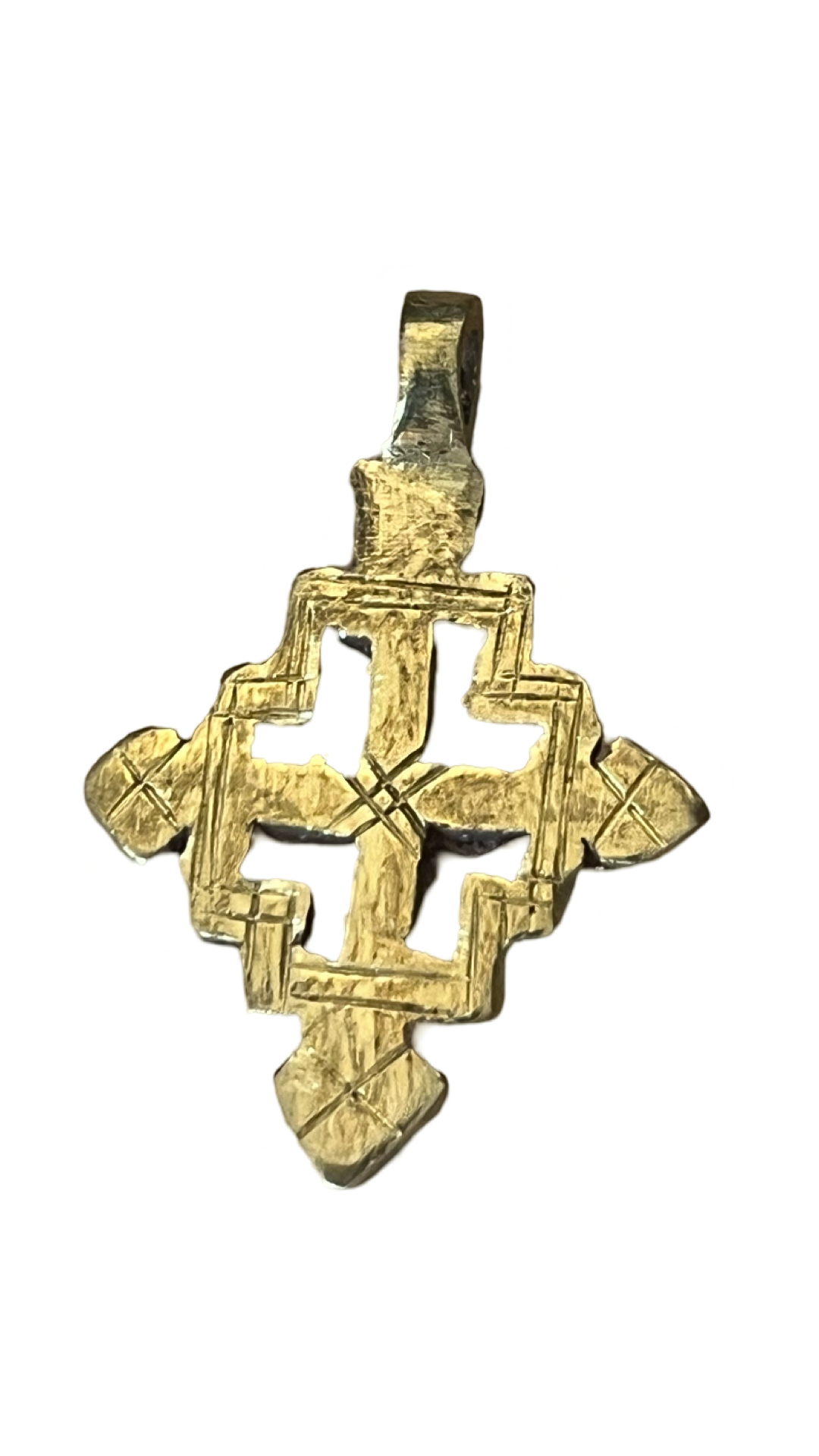 Small Hand-made Brass Ethiopian Cross Pnd Astd