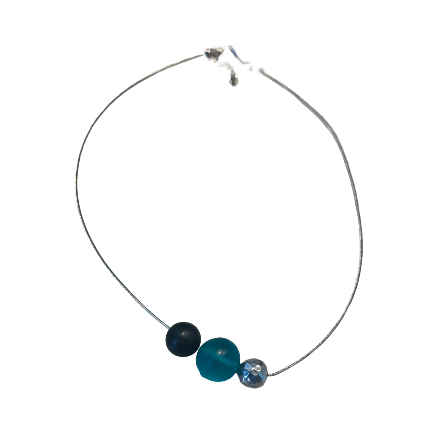 Glass Bead Wire Necklace Astd