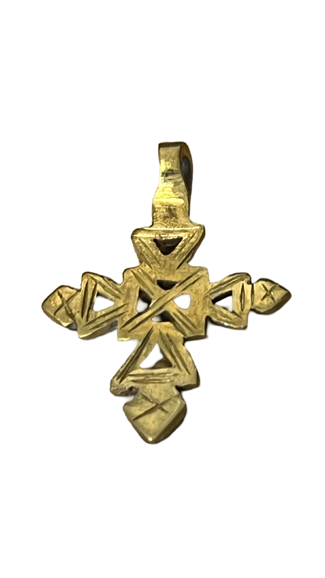 Small Hand-made Brass Ethiopian Cross Pnd Astd