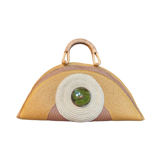 Artisan Half-Moon Woven Handbag