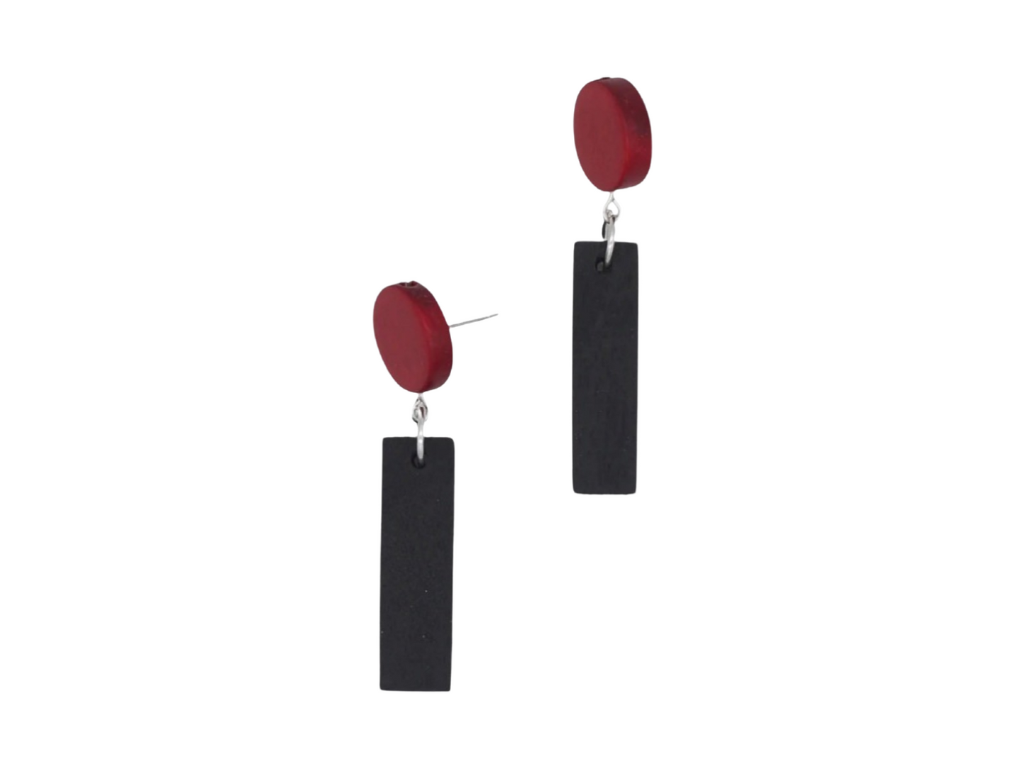 Rect Wooden Earrings  w/bd post