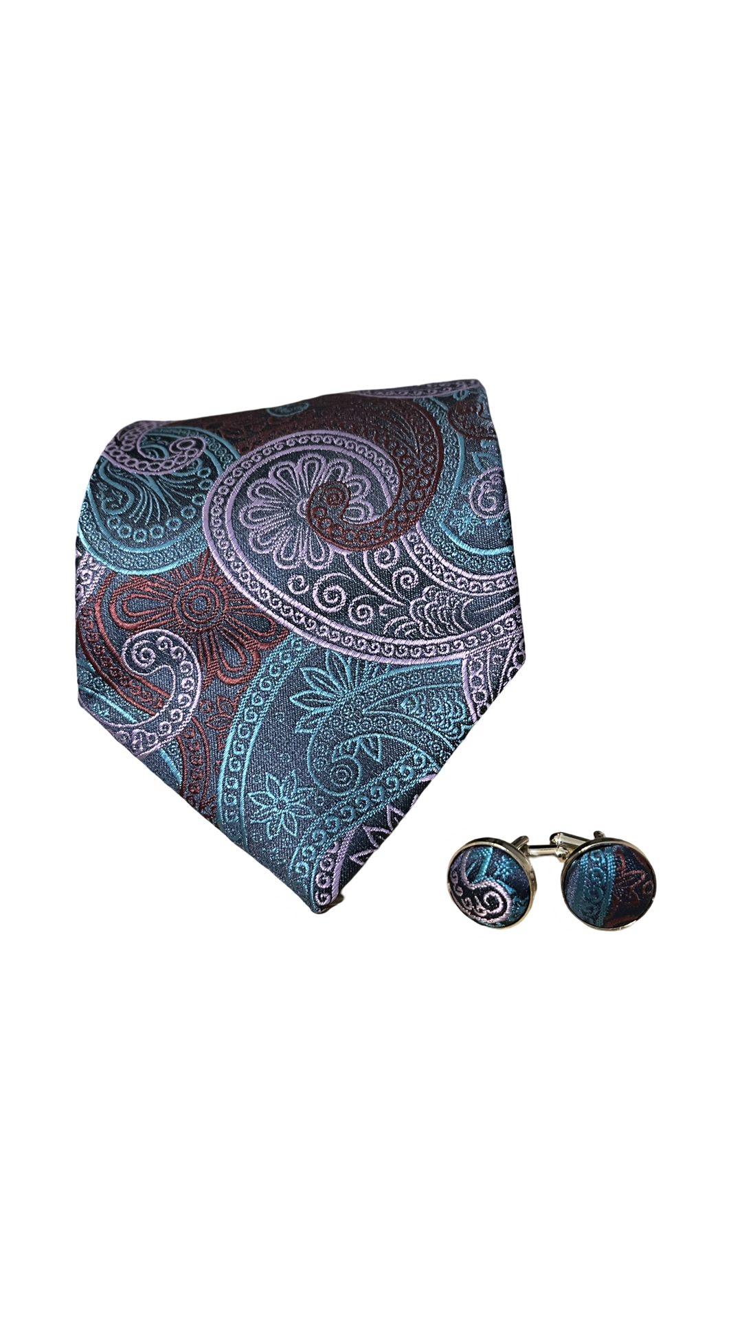 100% Silk MLT Tie & Cufflinks