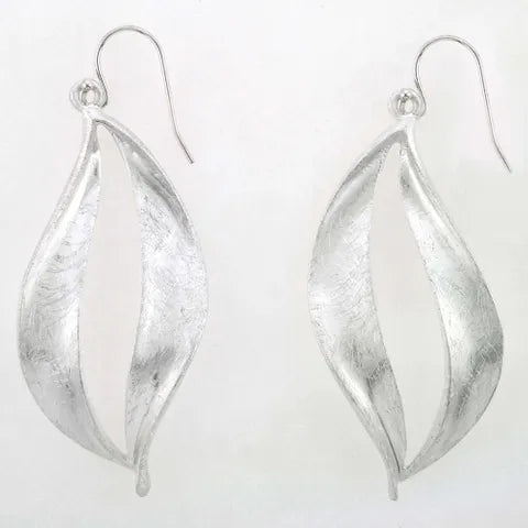 Open Center Leaf Ear W/Sterling Silver Wire Astd