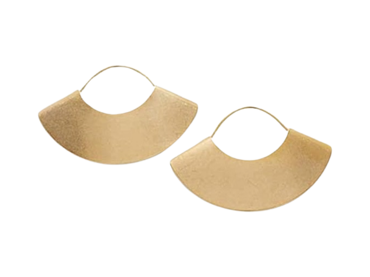 14K Gold Pltd Mini Fan Earrings