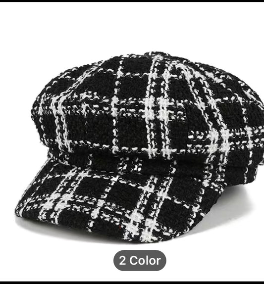 Plaid Newsboy Baker Hats Astd