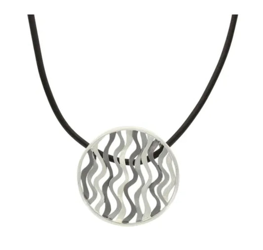 Adjustable Two Tone Wavy Lines Necklace