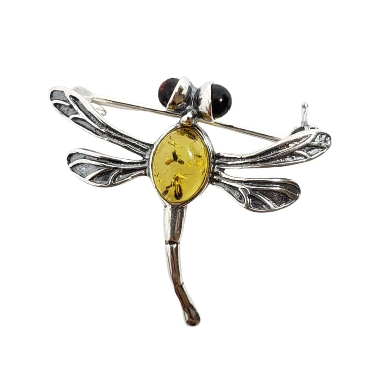 SS Amber Dragonfly Brooch/Pin