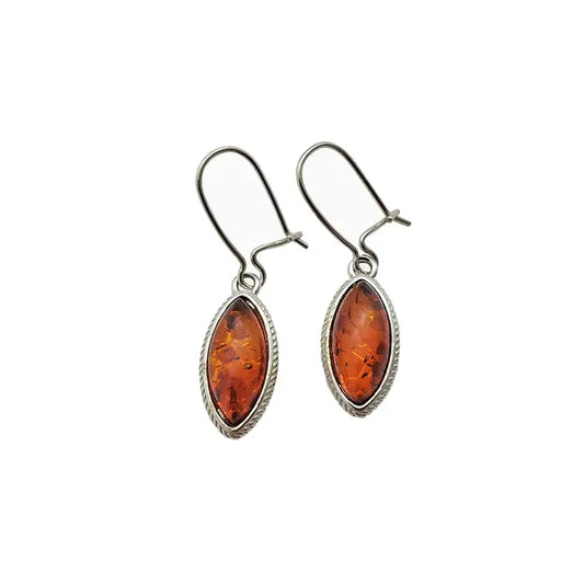 SS Amber Dangle Earrings Astd