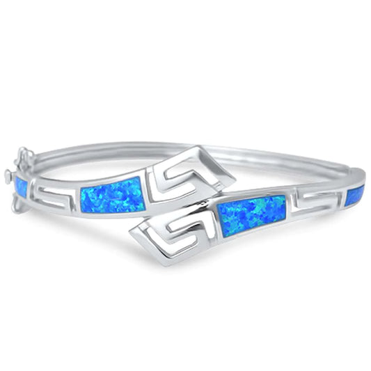 Sterling Silver Opal Bangle Astd
