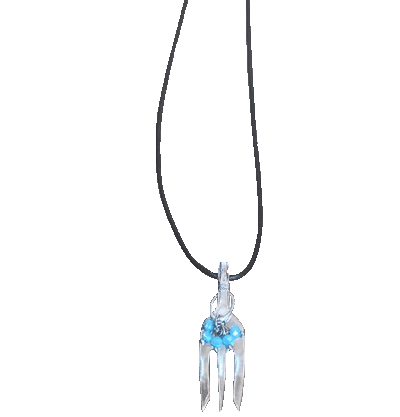 Silver Plated Glass BD Fork Pendant