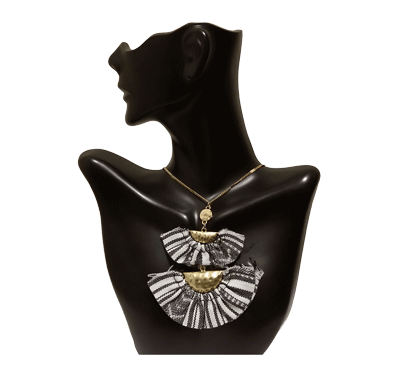 Gold Plated Fan Necklace